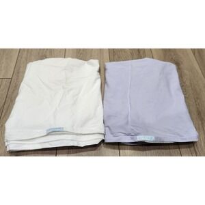 Quick Zip Baby Crib Toddler Sheet 100% Cotton set of 2 top sheets white purple